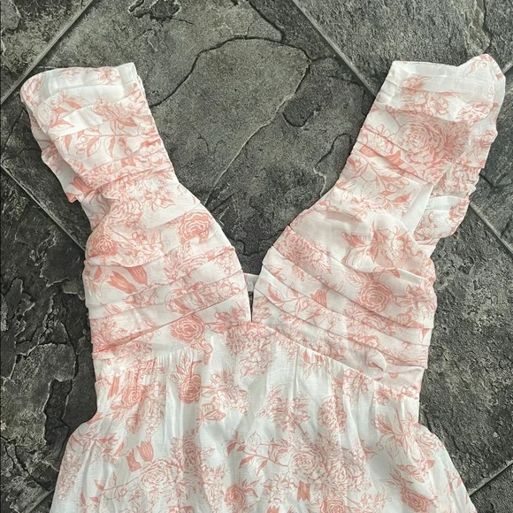 ⭐️NWT HUNTER & BROWN Toile Floral Maxi Dress Sweetheart Pleats Coquette Coastal - Picture 2 of 15